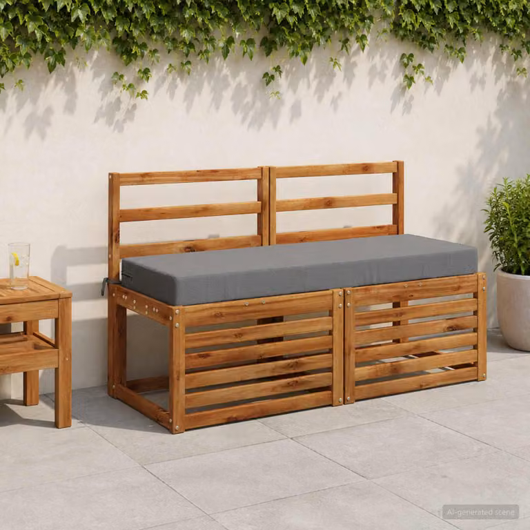 Cuscino per la seduta vidaXL SOEST in poliestere grigio con rivestimento lavabile e resistente ai raggi UV