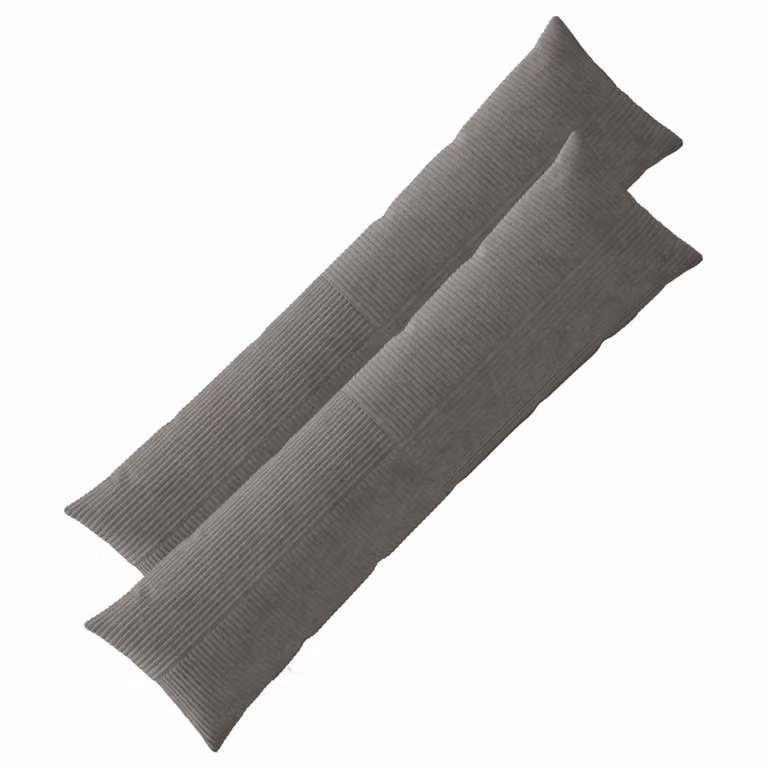 Set di 2 federe vidaXL ALMELO in velluto a coste grigio scuro, L 145 cm x L 40 cm
