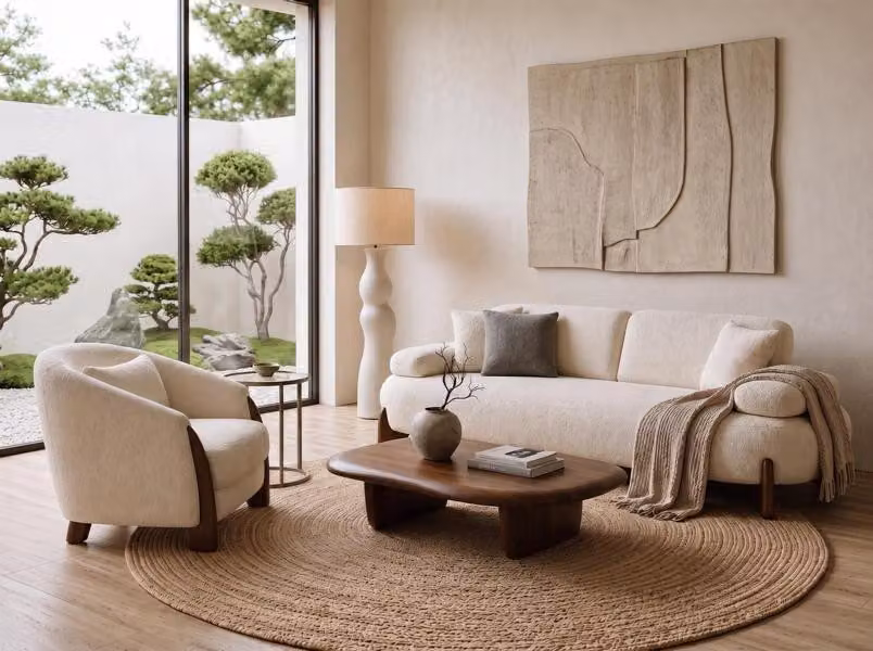 Wohnzimmer Set Sofa Sessel Beige Polstermöbel Design