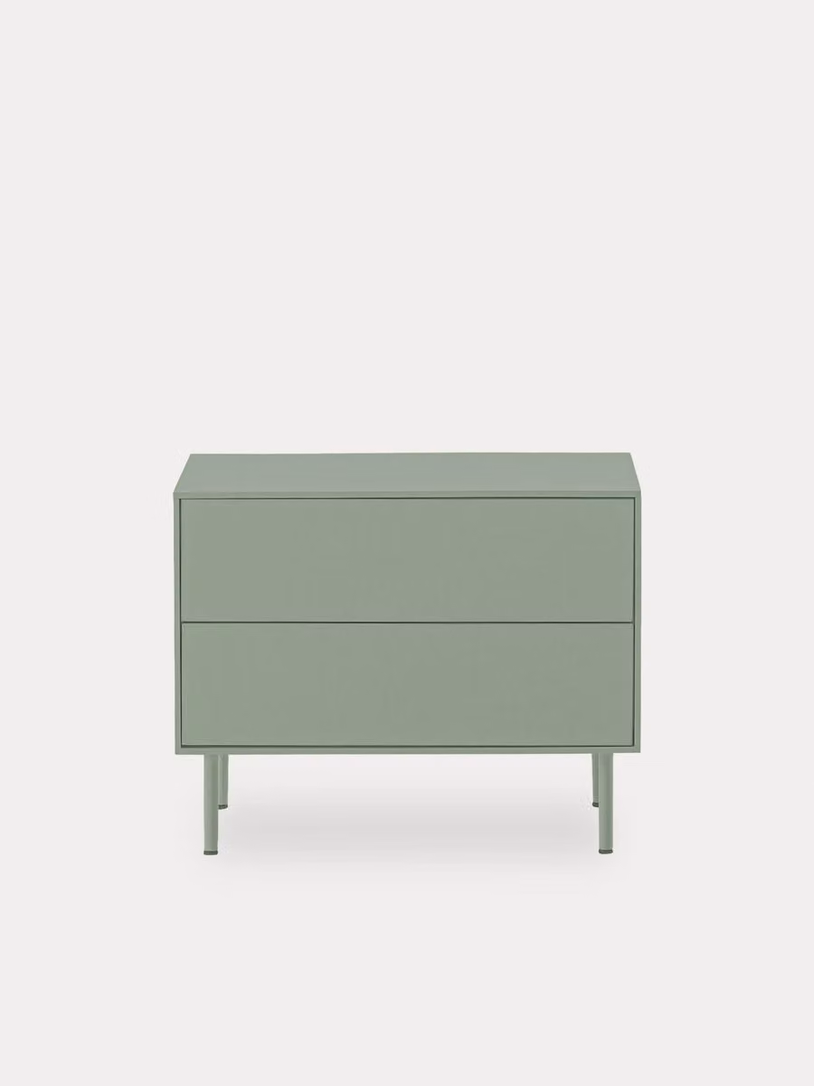 Comodino Qbic Kenay Home verde con 2 cassetti in metallo opaco – 2