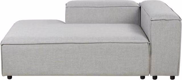 Chaise longue in tessuto grigio chiaro lato destro con Gambe nere stile moderno