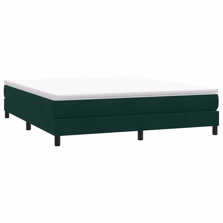 vidaXL Giroletto a Molle in Velluto Verde Scuro senza Materasso L: 183 cm, P: 213 cm