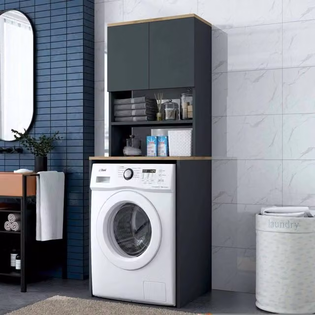 Armadio Multiuso Fiamma DMORA con 2 Ante e Ripiani Interni, L/P/H: 65 x 60 x 183.6 cm, Colore Marrone Noce