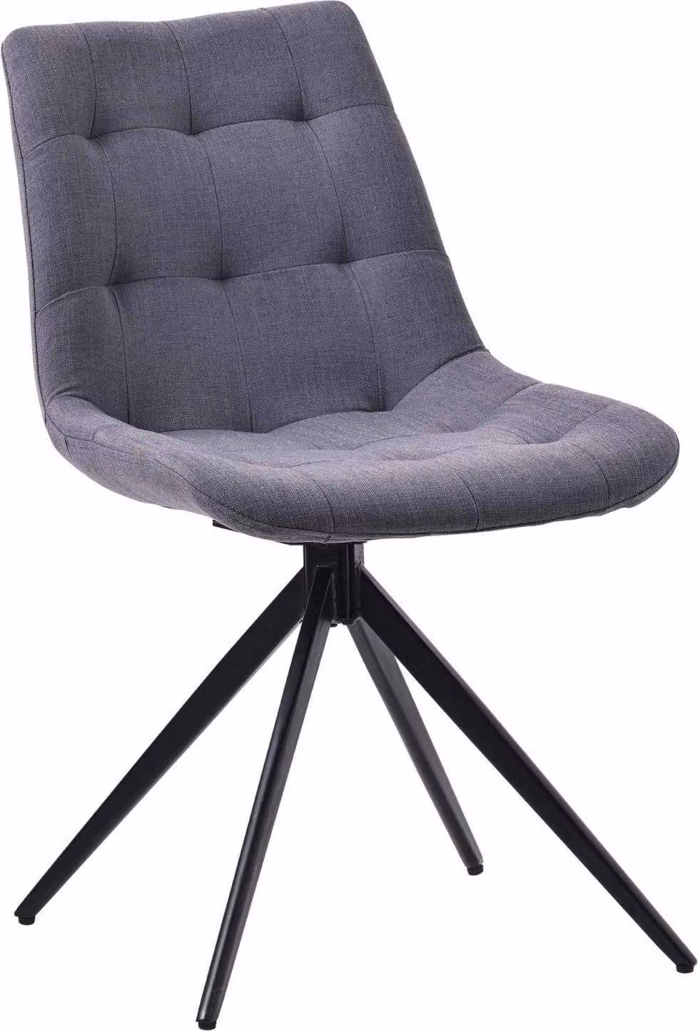 Sedia da pranzo - sedia di design - funzione girevole a 180 gradi per un maggiore comfort | Colore: grigio scuro, Materiale: polvere