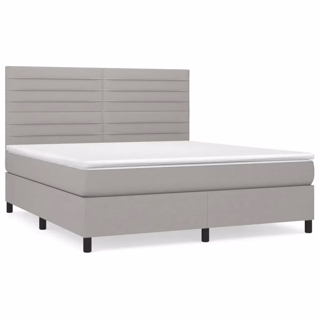Letto Ibrido con Giroletto a Molle e Materasso vidaXL Grigio Chiaro e Bianco L/P/H: 160 x 200 x 128 cm – 2