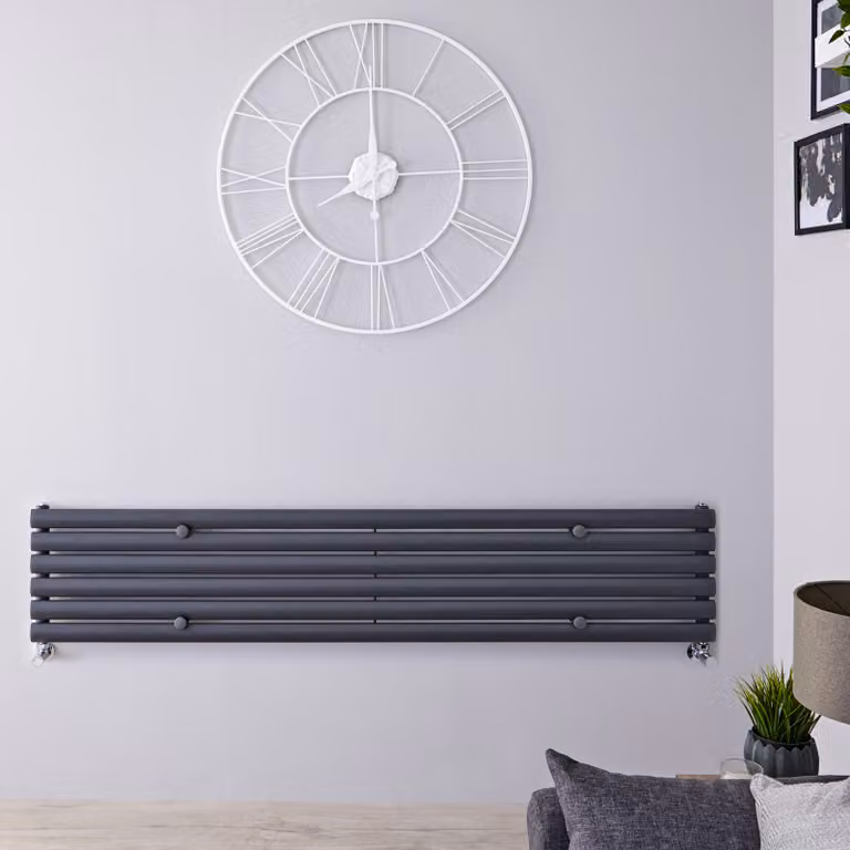 Radiatore di Design Orizzontale - Pannello Singolo - 354mm x 1780mm - Antracite - Revive