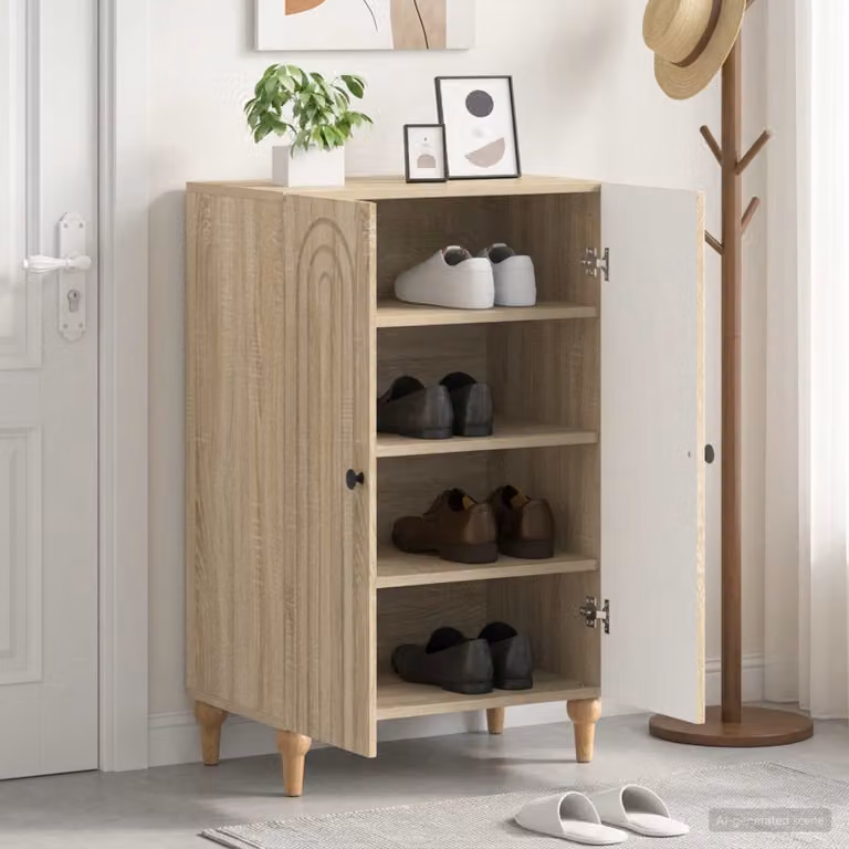Mobile porta scarpe vidaXL ALKMAAR in Rovere Sonoma, L: 59,5 cm, P: 39,5 cm, H: 90 cm