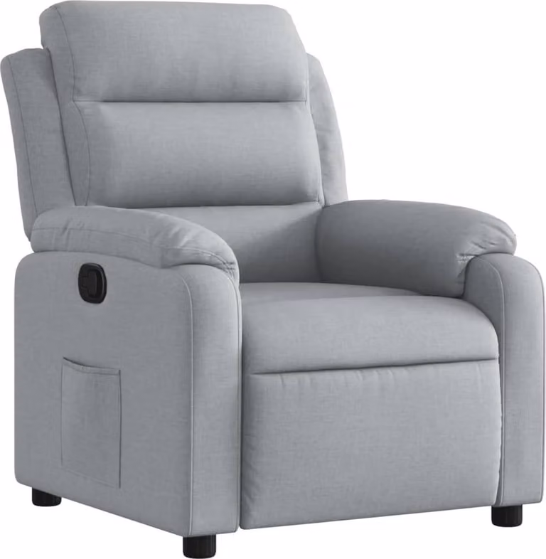 Poltrona reclinabile in tessuto grigio chiaro