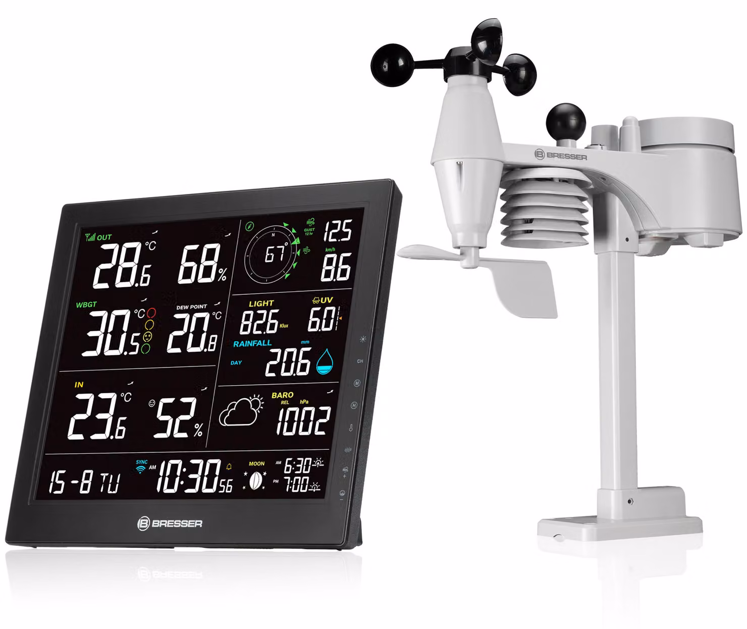 Bresser - 12400 - Stazione meteorologica MeteoTemp JW Wi-Fi, 8 funzioni