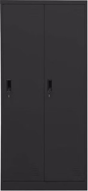 Armadio in metallo vidaXL stile industriale con ante a battente e serratura, colore antracite opaco, L: 80 cm, P: 50 cm, H: 180 cm