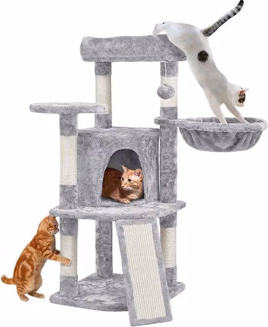 Torre di arrampicata per gatti - Torre di arrampicata robusta con casetta - 107 cm