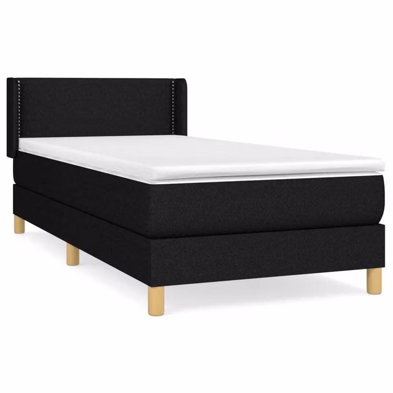 Giroletto a Molle con Materasso Nero 80x200 cm inTessuto