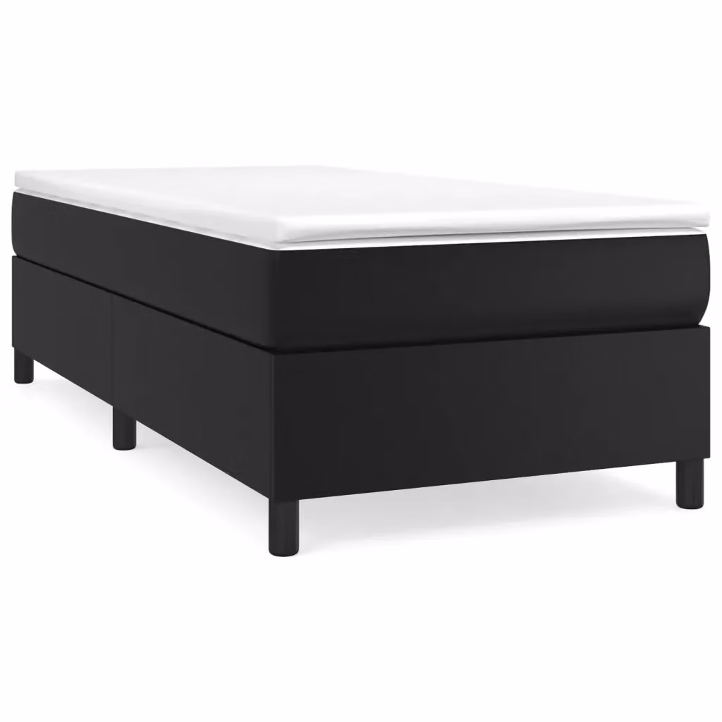 Letto a molle con materasso vidaXL in similpelle nero e bianco L/P/H: 203 x 100 x 35 cm – 2