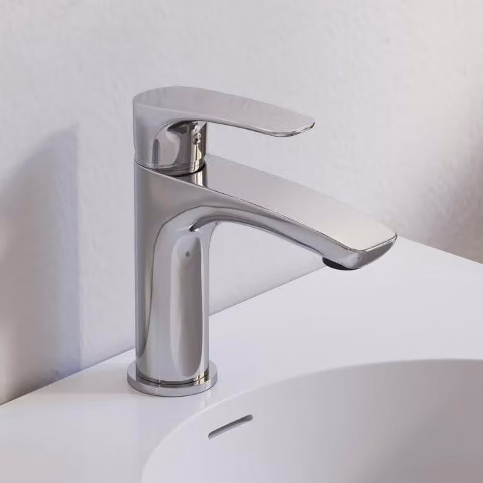 Kronenbach Rivara, miscelatore monocomando per lavabo di grandi dimensioni, senza tappo di scarico, a risparmio idrico