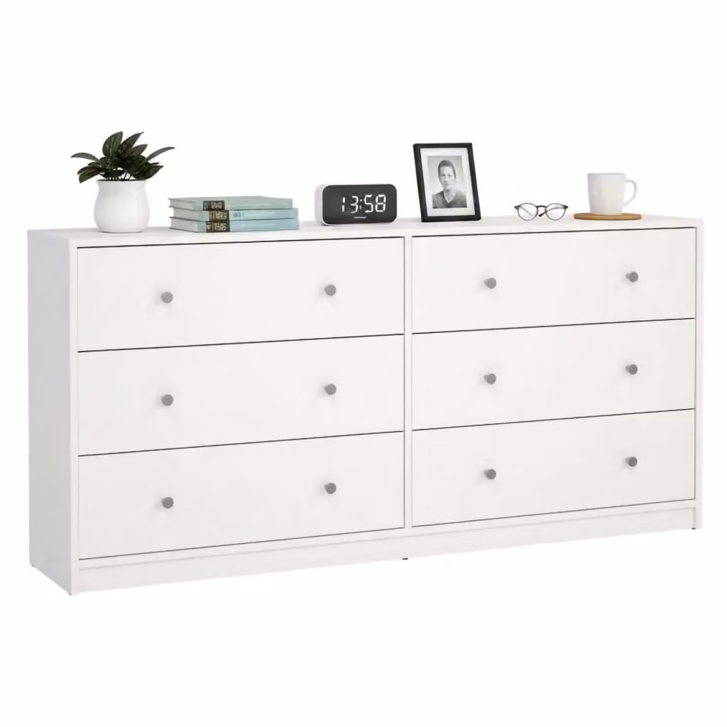 Credenza Rick DMORA, Buffet e Madia da Soggiorno o Cucina, Bianco Opaco, L 143 x P 30 x H 68 cm – 2