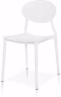 Set di 4 sedie impilabili bianche in polipropilene Mobili 2G L: 50 cm, P: 43 cm, H: 81 cm
