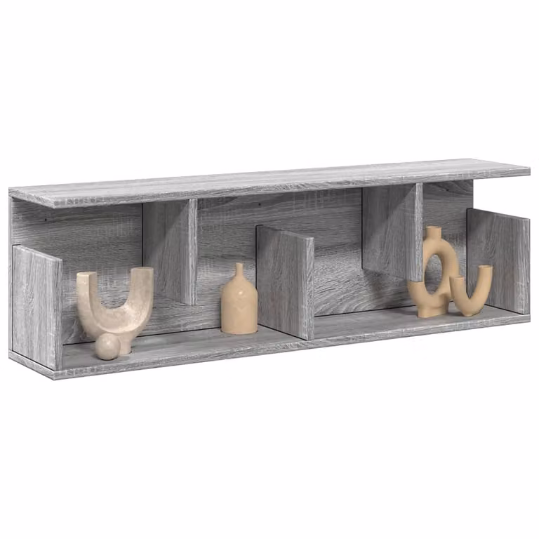 Mobile a parete vidaXL in legno multistrato e MDF, Grigio Sonoma, L 100 x P 20 x H 30 cm