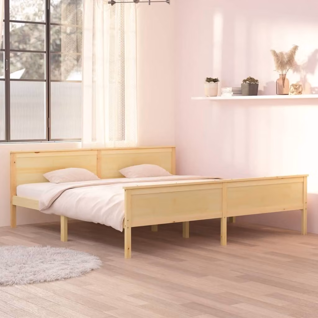 The Living Store Letto in legno massiccio di pino 200x200 cm