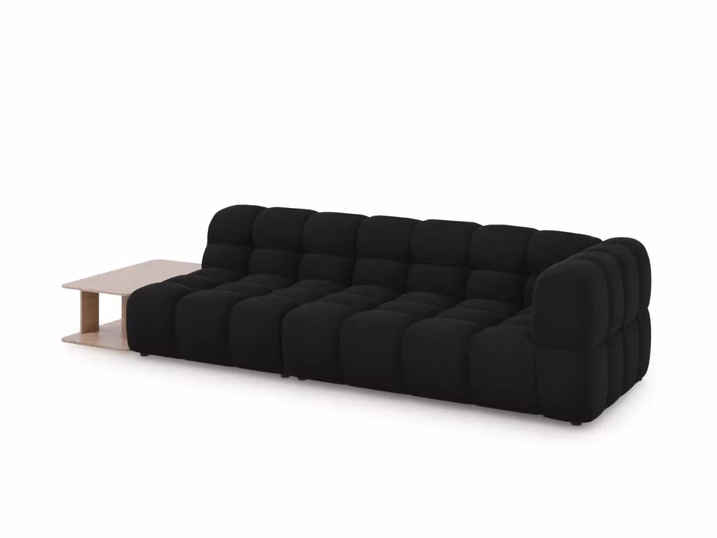 Divano modulare sinistro Sky di Cosmopolitan Design in velluto nero a 4 posti – 2