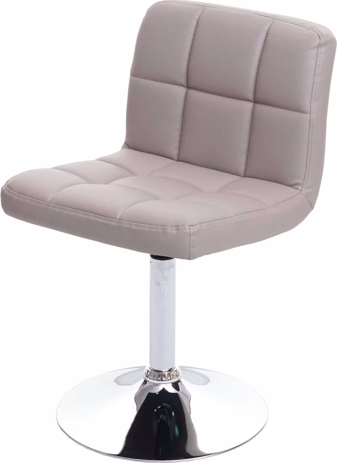 Sedia da pranzo Cadiz, sedia da cucina girevole, certificata MVG ~ Pelle finta grigio taupe, base cromata