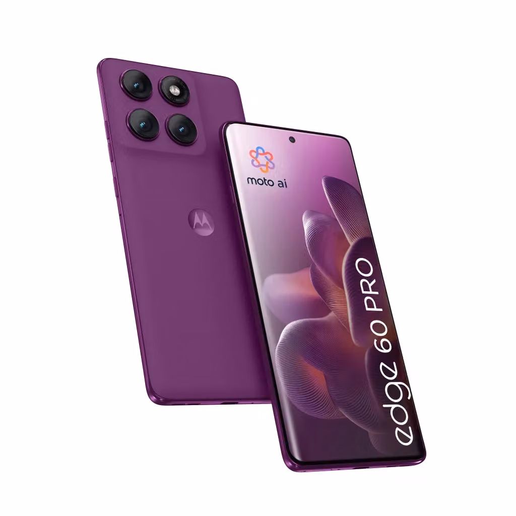 Motorola edge 60 pro con moto ai, 512 GB, Panton Dazzling Blue, Display 6.67 pollici pOLED 120Hz, Mediatek Dimensity 8350, Batteria 6000 mAh, Ricarica 90W, Android 15 – 2