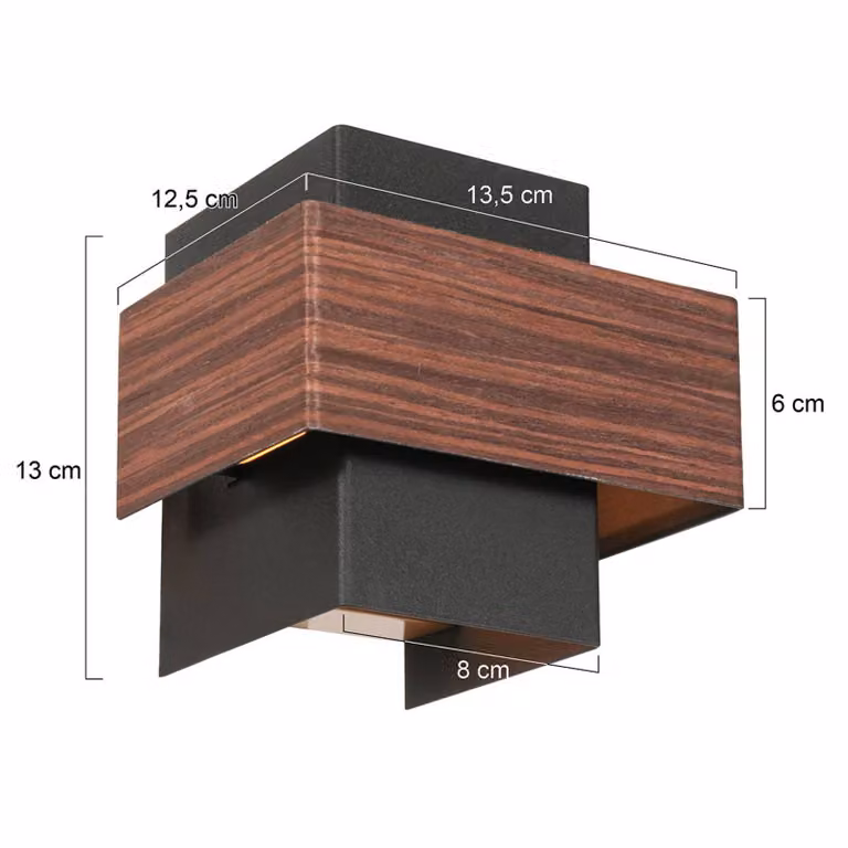 Steinhauer Applique da parete a LED Muro, dimmerabile, Legno scuro, Soggiorno / Sala da pranzo, Metallo, Moderno, Applique a LED