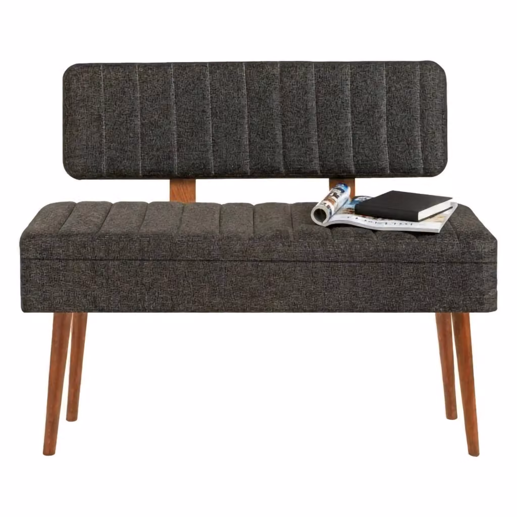 Panca Barthelemy in stile mid-century, Marrone Noce, L: 105 cm, P: 40 cm, H: 85 cm – 2