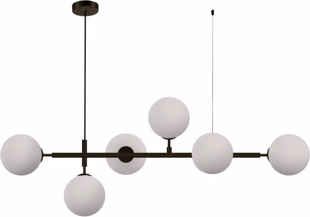 Lampadario Alisa 6 luci E14 nero/bianco Light Prestige