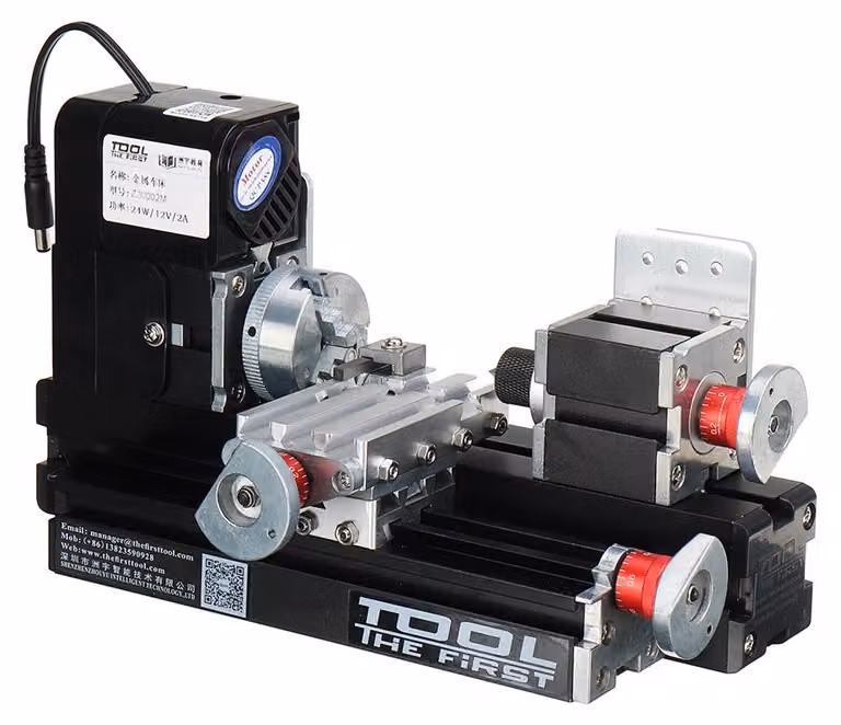 Mini tornio per legno per lavorazione del legno - Potenza: 24W - Diametro massimo: 20 mm - Materiale: metallo - Tensione: 220V