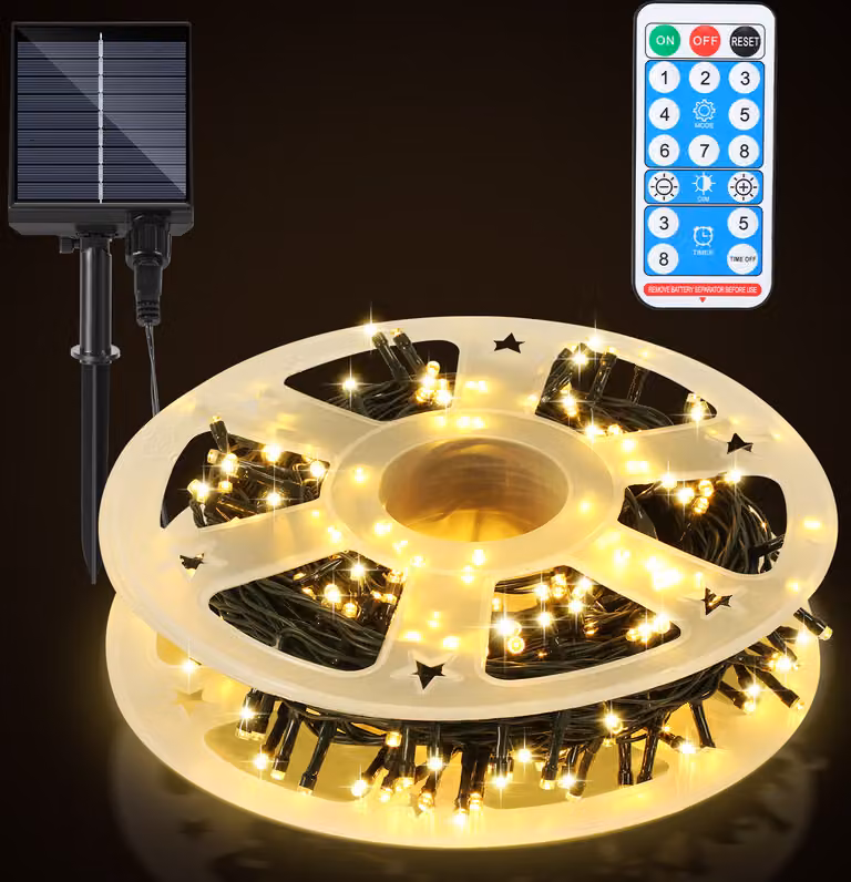 Izrielar LED luci solari fata 80M 800LEDs con 8 modalità per la festa giardino interno e decorazione di Natale illuminazione decorazione, bianco caldo