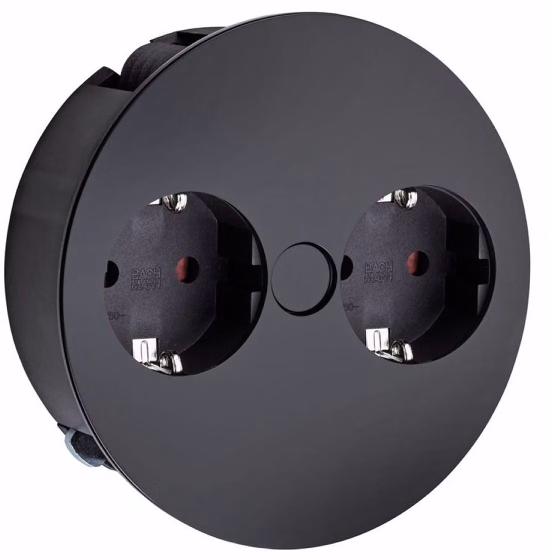 Presa doppia Bachmann Twist con prese Schuko, nero opaco 7053075