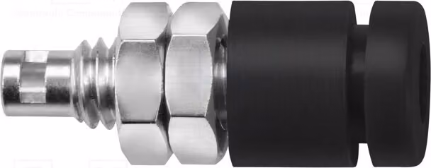 1 connettore a banana da 2 mm, 10A, 33 VAC, 70 VDC, nero. Montaggio: saldato. Standard IBU 2011, materiale: nichel/ottone
