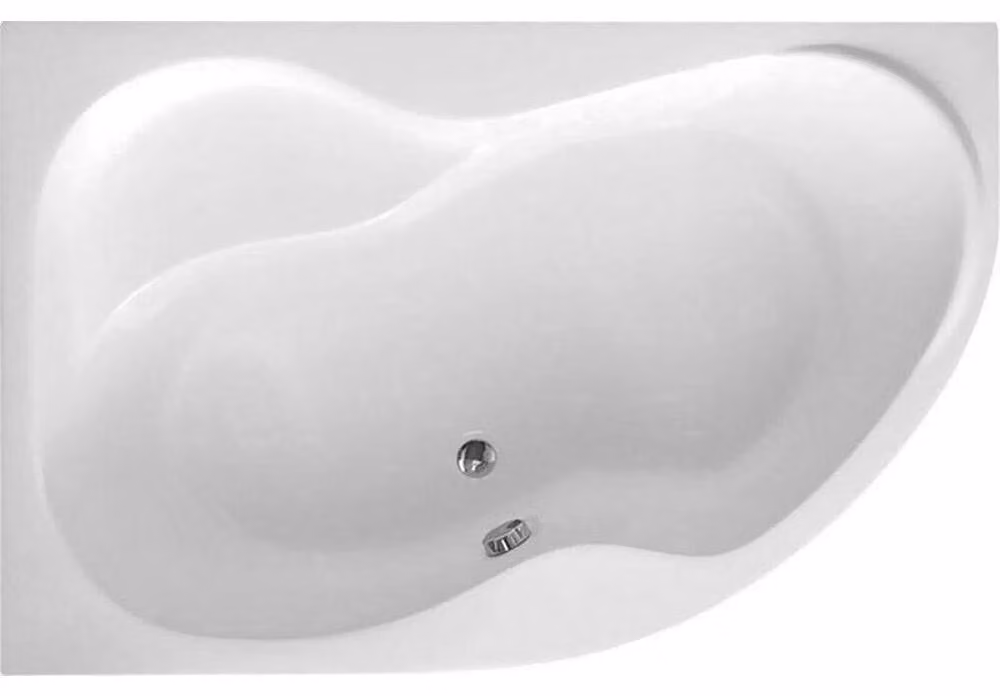 Vasca da bagno salvaspazio 150 x 105 x 45 cm CIDLINA, a sinistra, bianco