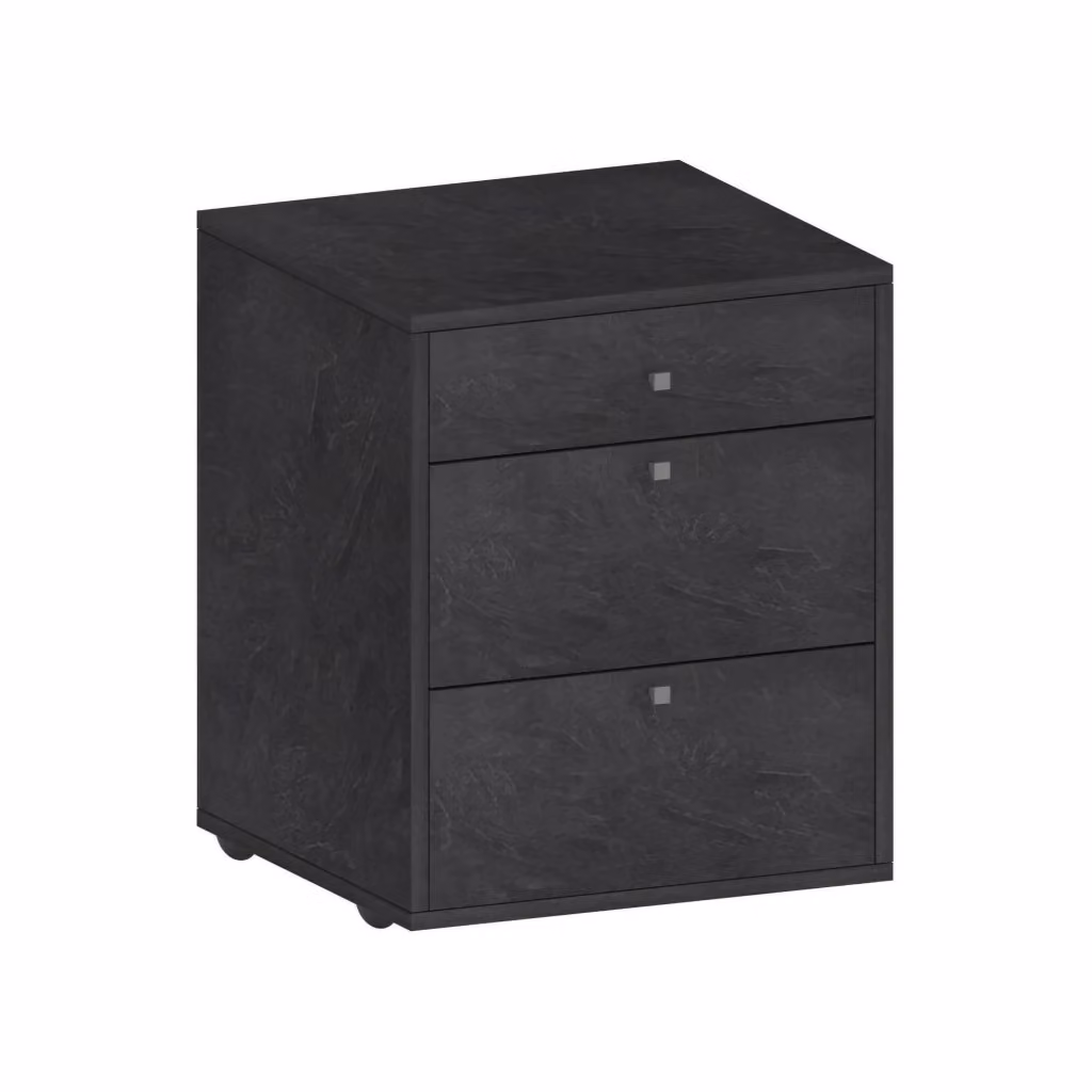 Cassettiera Asgabat DMORA con 3 cassetti per camera da letto, colore Ardesia, L: 47 cm, P: 45 cm, H: 61 cm – 2