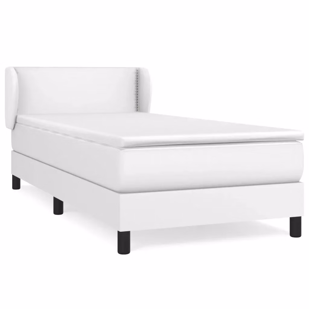 Letto a molle con materasso bianco in similpelle vidaXL L/P/H: 203 x 103 x 88 cm – 2