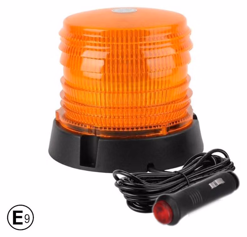 Lampeggiante a 60 LED / Lampeggiante di emergenza a cupola, 12 V/24 V, con fissaggio magnetico e a bullone