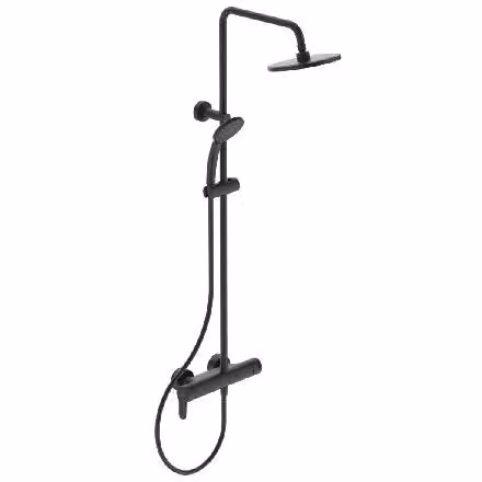 Ideal Standard Cerafine O - Set doccia con miscelatore, diametro 200 mm, 1 flusso, nero BC750XG