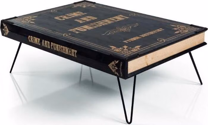 Designer Couchtisch Wohnzimmer möbel Schwarzer Loft Buch Luxus Tisch