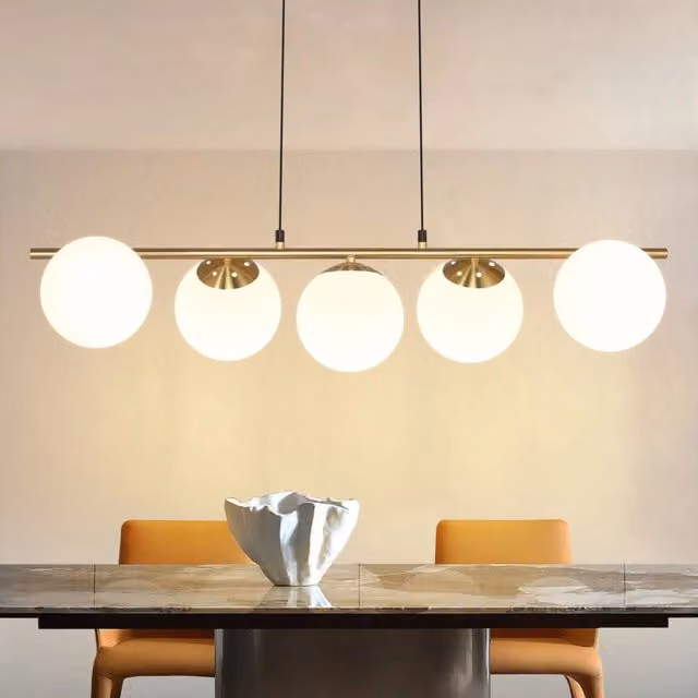 Lampada a sospensione ZMH in vetro e metallo dorato, stile moderno, diametro: 90 cm, altezza regolabile: 150 cm, attacco E27