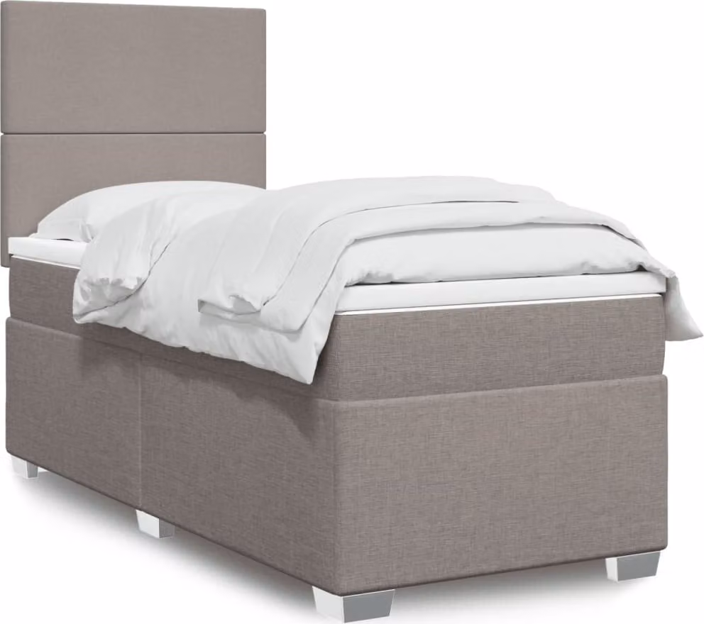Maison Exclusive - Letto boxspring con materasso Taupe 80x200 cm Tessuto