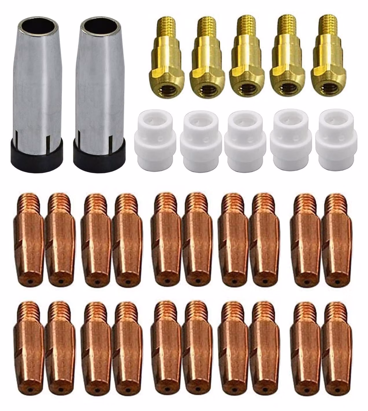 Punte di contatto MIG MAG M6.040" da 1,0 mm, set da 32 pezzi per torcia di saldatura