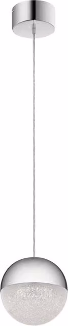 Lampadario a sospensione moderno Moonlit KICHLER in alluminio e vetro color cromo con tecnologia LED da 20.9W