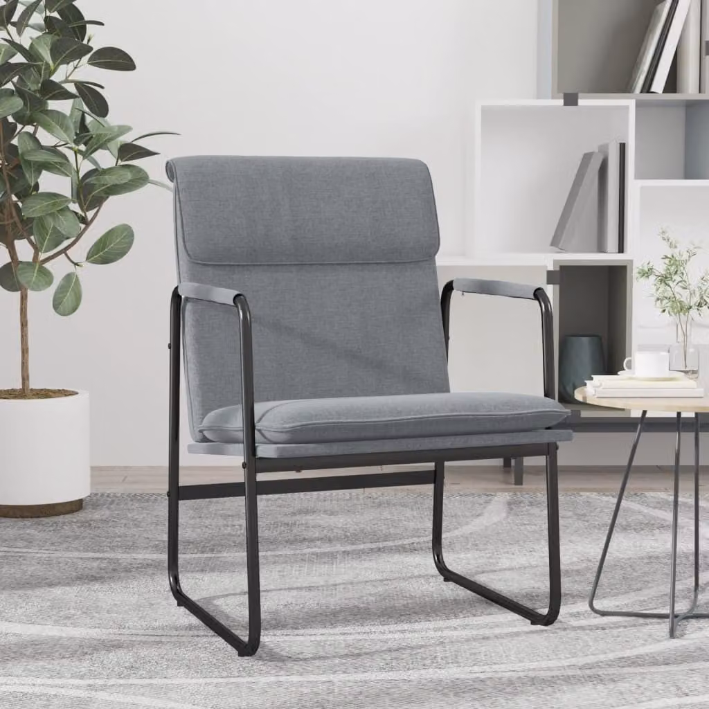Maison Exclusive - Poltrona relax, colore grigio chiaro, dimensioni 55x64x80 cm, rivestimento in tessuto
