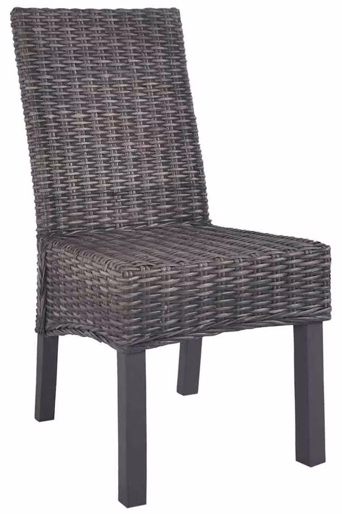 vidaXL Sedie da pranzo 2 pz. Rattan Kubu marrone e legno di mogano