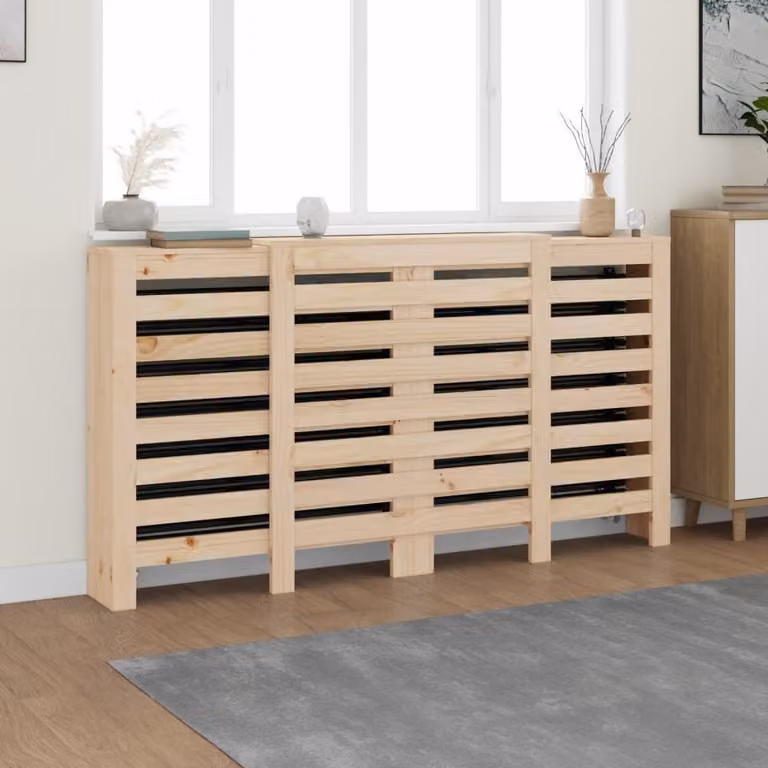 The Living Store Rivestimento per radiatori 210x21x85 cm in legno di pino massiccio