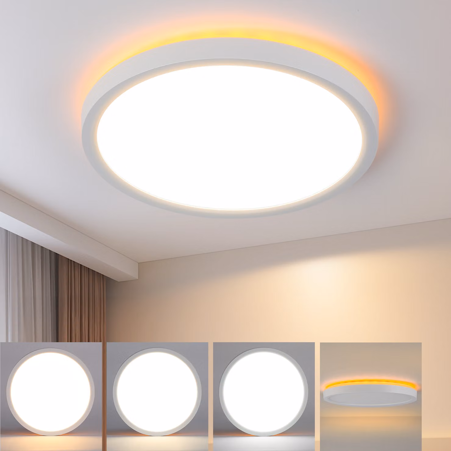 ZMH lampada a soffitto LED plafoniera lampada piatta camera da letto 22CM lampada bagno 18W lampada cucina camera da letto soffitto bianco illuminazione corridoio lampada soffitto bagno 3000K - 6500K per corridoio cucina