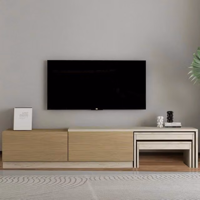 Porta TV in legno "Nest" - 180 x 30 x 36 cm - Beige
