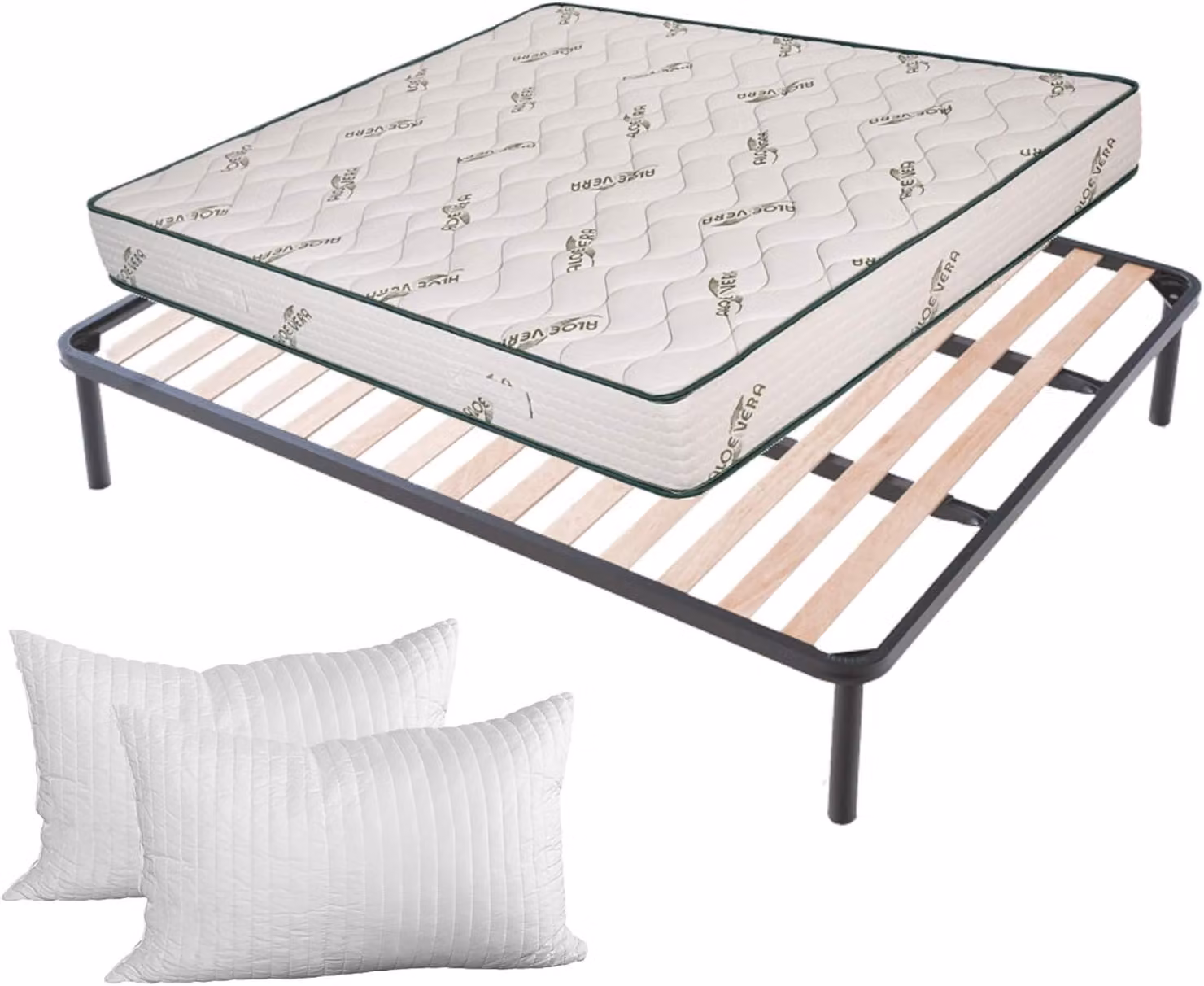 Kit rete APPLE e materasso ALOE FASHION 165x200 cm