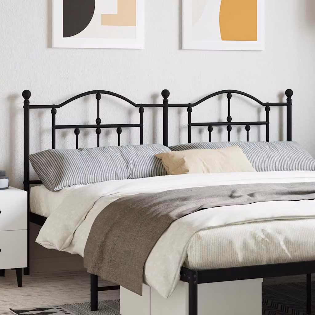 Testiera di ricambio vidaXL in metallo nero laccato per letto 160x200 cm