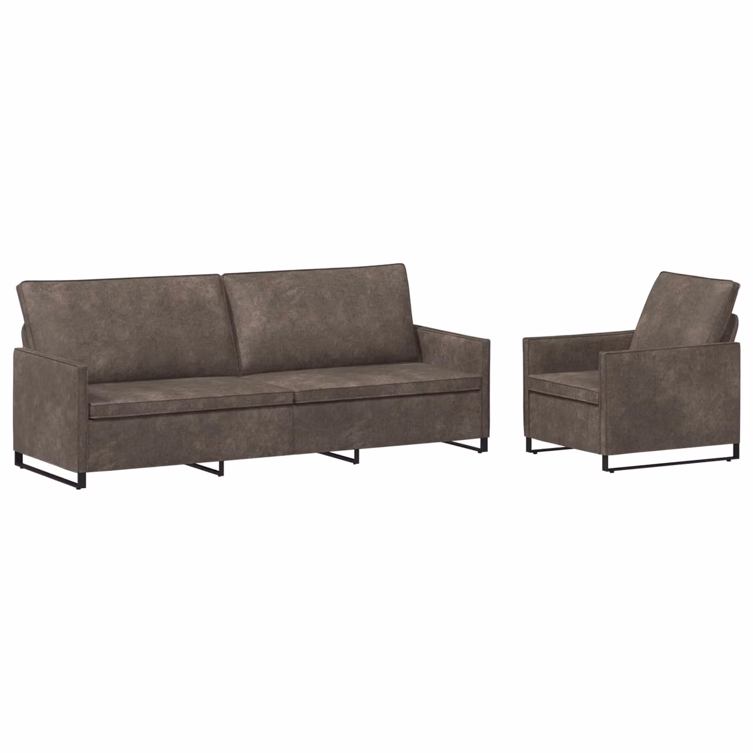 Set di 2 divani moderni vidaXL in tessuto scamosciato sintetico grigio per il tuo soggiorno